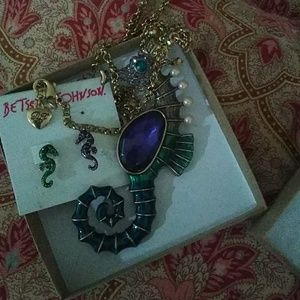 Betsey Johnson necklace, free earrings